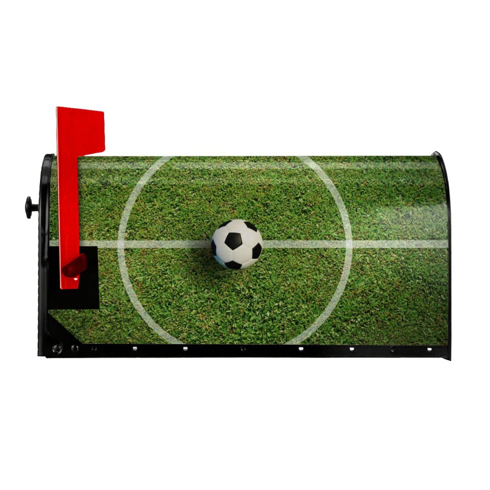 Housse de boîte aux lettres football vert 45,7x53,3 cm magnétique pour extérieur