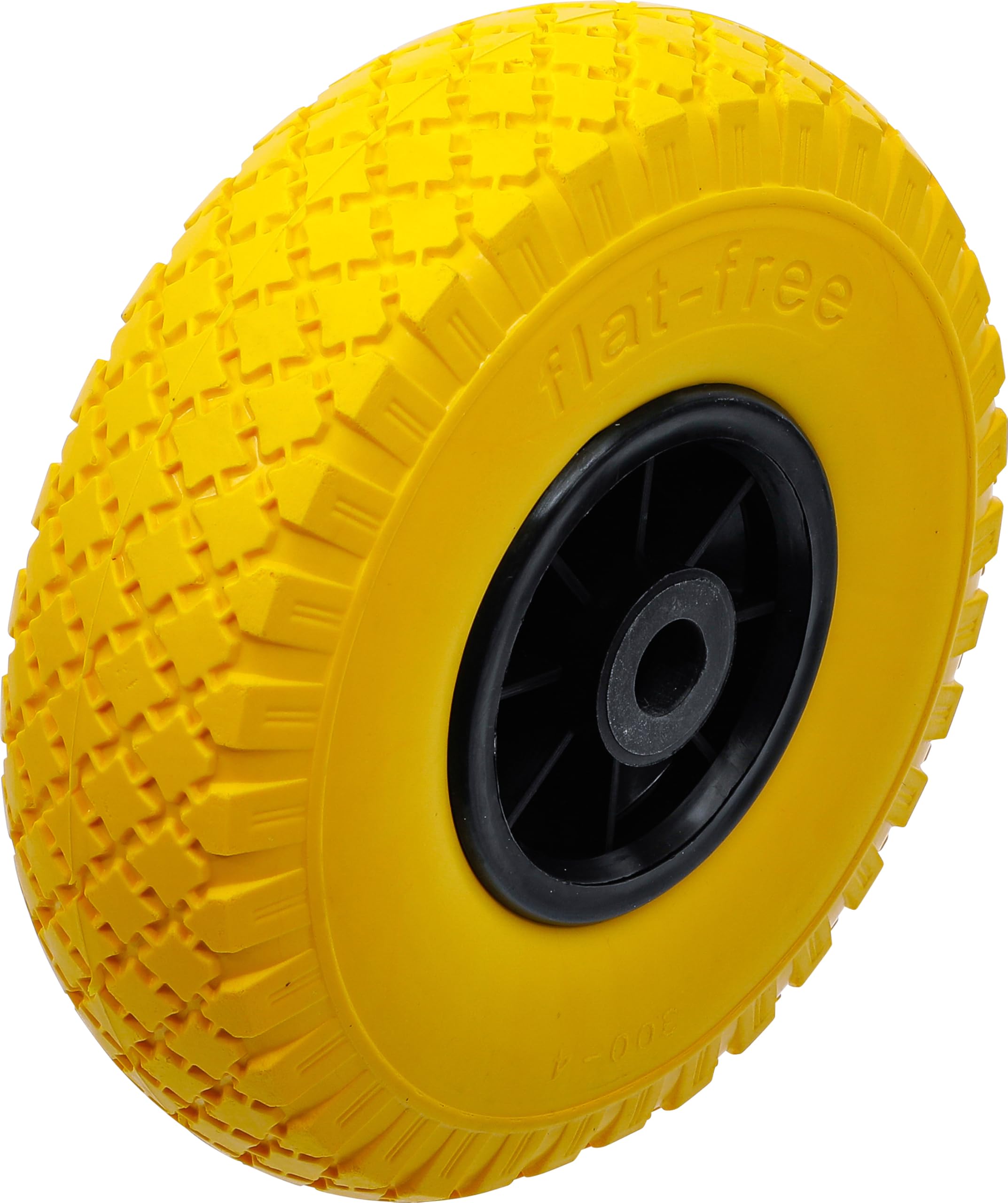 BGS Diy 80652 | Roue pour diable/chariot de transport | PU, jaune/noir | 260 mm