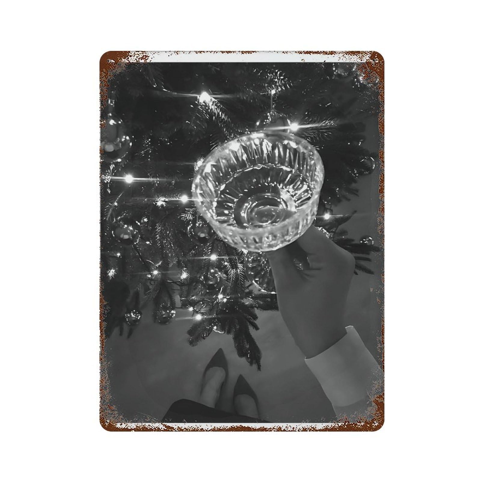 xiaoxiaoshen Woman Drinking Martini Poster Wall Decor Art Metal Tin Poster Modern Home Decor Art Home Bar Shop Decorations Vintage Sign 40x30cm