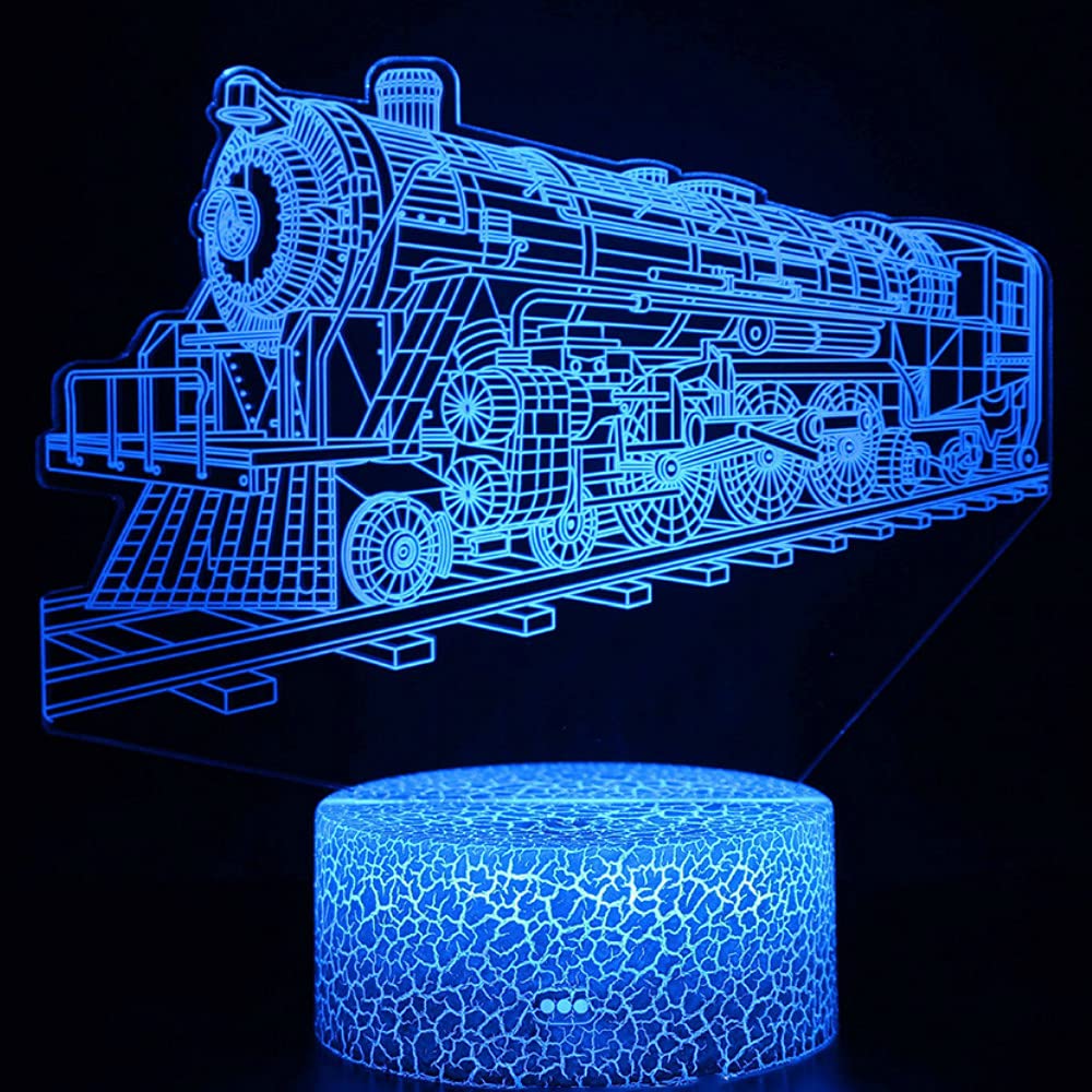 Jinson well 3D Treno Auto Autobus Luce Notturna Lampada Ottica LED Luce Notte Illusione 7 Cambio Colore Touch Switch Tavolo Decorazione Lampade con Acrilico Flat USB Giocattolo