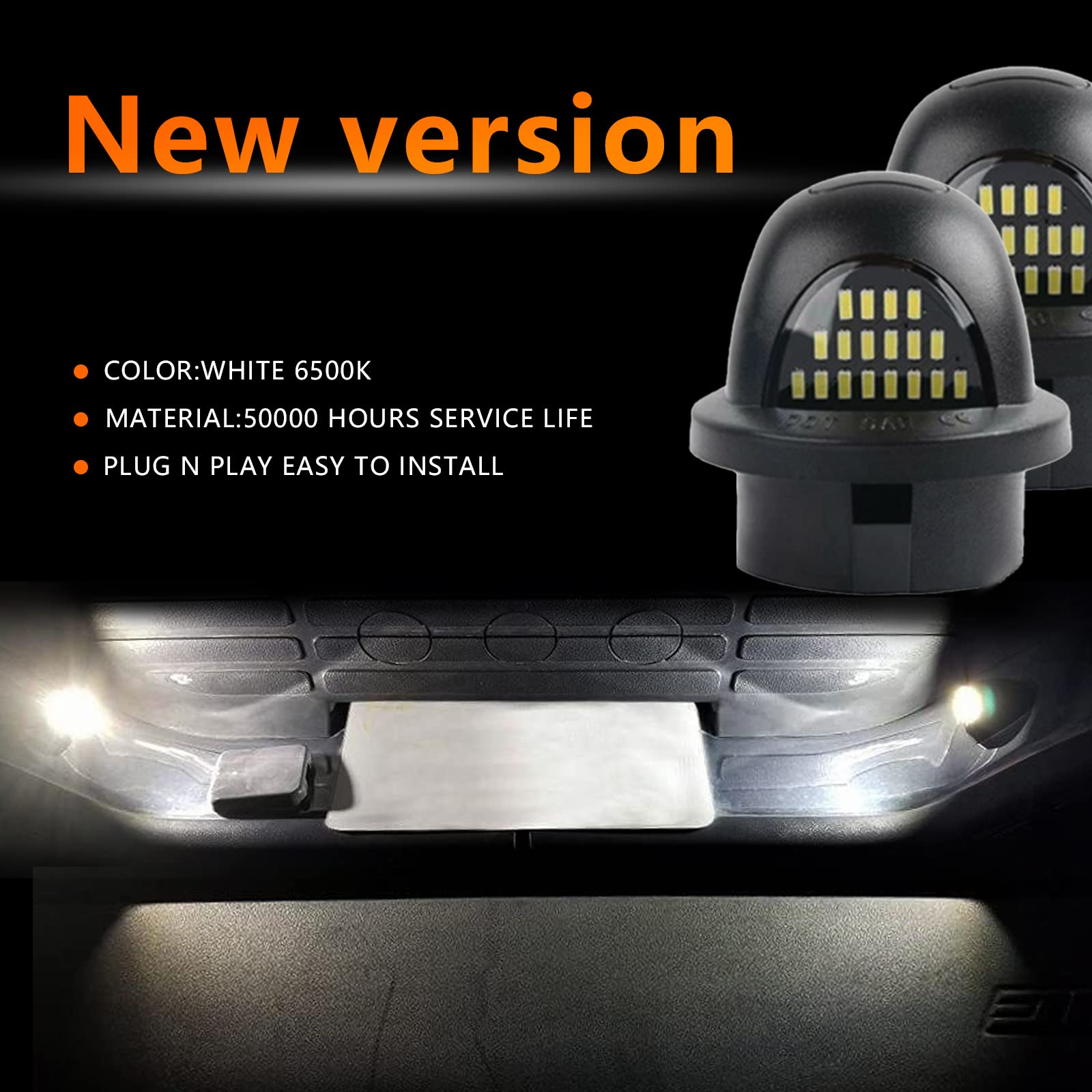 Feux De Plaque D'immatriculation LED Pour Ford F-150, Superduty, Ranger... - 6000K Blanc + Bande OLED Rouge - IP67