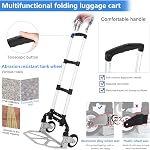 AKOZLIN Hand Truck Folding Portable 180lbs Capacity Aluminum Alloy Plate Luggage Cart Foldable Height Adjustable Hand Cart with 2 Wheels/Fixed Rope for Home, Auto, Office,Travel Use