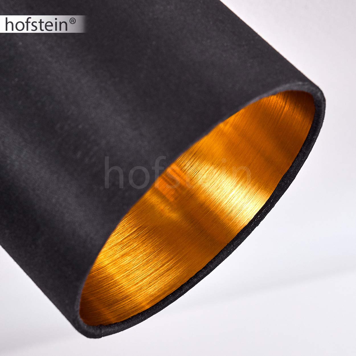 Wandleuchte Alsen, Wandlampe aus Metall/Stoff in Schwarz/Gold, 1-flammig, 1 x E14-Fassung, verstellbarer Wandspot mit Stoff-Schirm im Retro/Vintage-Desgin, ohne Leuchtmittel