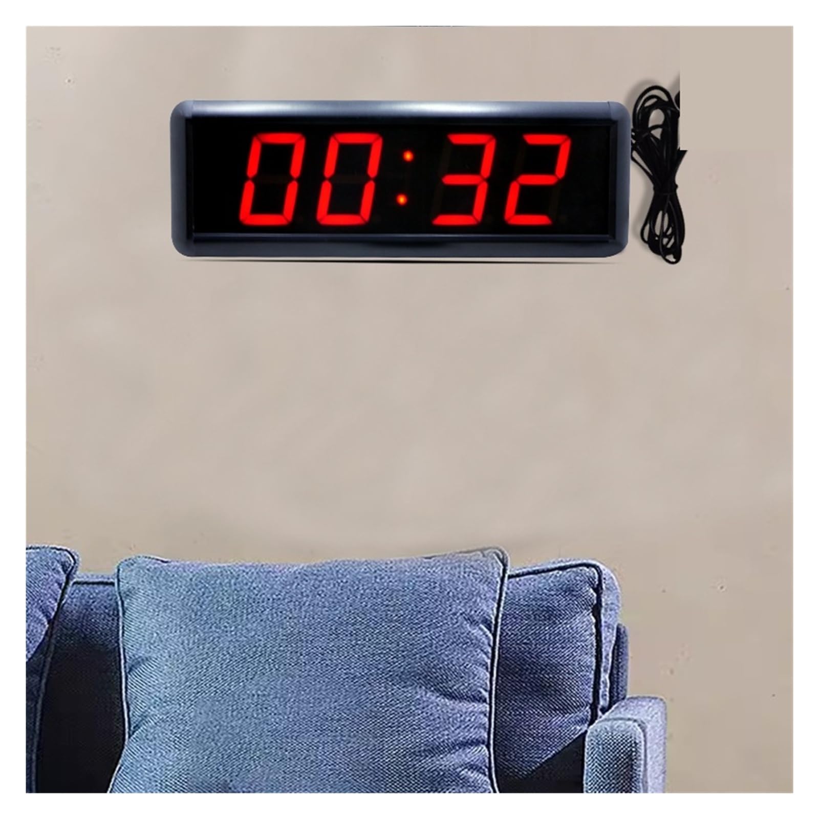Reloj digital LED mini de pared de 4 pulgadas, resistente al agua, con temporizador de cuenta regresiva de 4 dígitos y cronómetro, con control remoto. Uso en múltiples escenarios