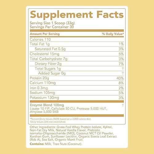 Miniatura 3 de Clean Simple Eats Proteína de suero en polvo de leche, sabor a vainilla simplemente naturalmente endulzada, 100% proteína alimentada con pasto