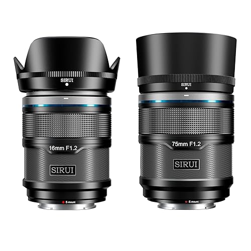 SIRUI Sniper 16mm, 75mm Autofocus Lens Set, F1.2 Wide Angle APS-C Camera Lens for A5, A6, FX30, ZV-E10 (E Mount, Black)