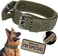 Vista 10 de Collar táctico para perro con asa, collar de entrenamiento militar ajustable para perros, nailon suave y hebilla de metal resistente para perros