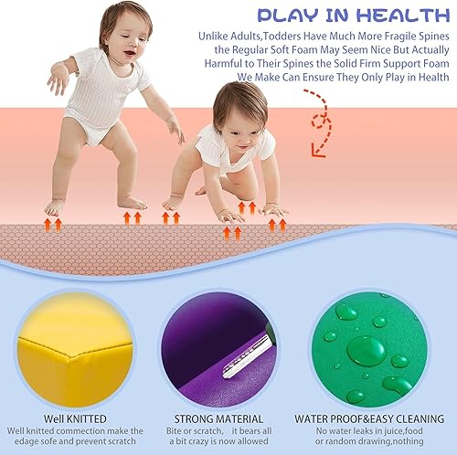 Miniatura 2 de On Shine Juego de actividades de escalada y gateo de 4 piezas, bloques de escalada de espuma ligera para niños pequeños, juguetes de escalada para