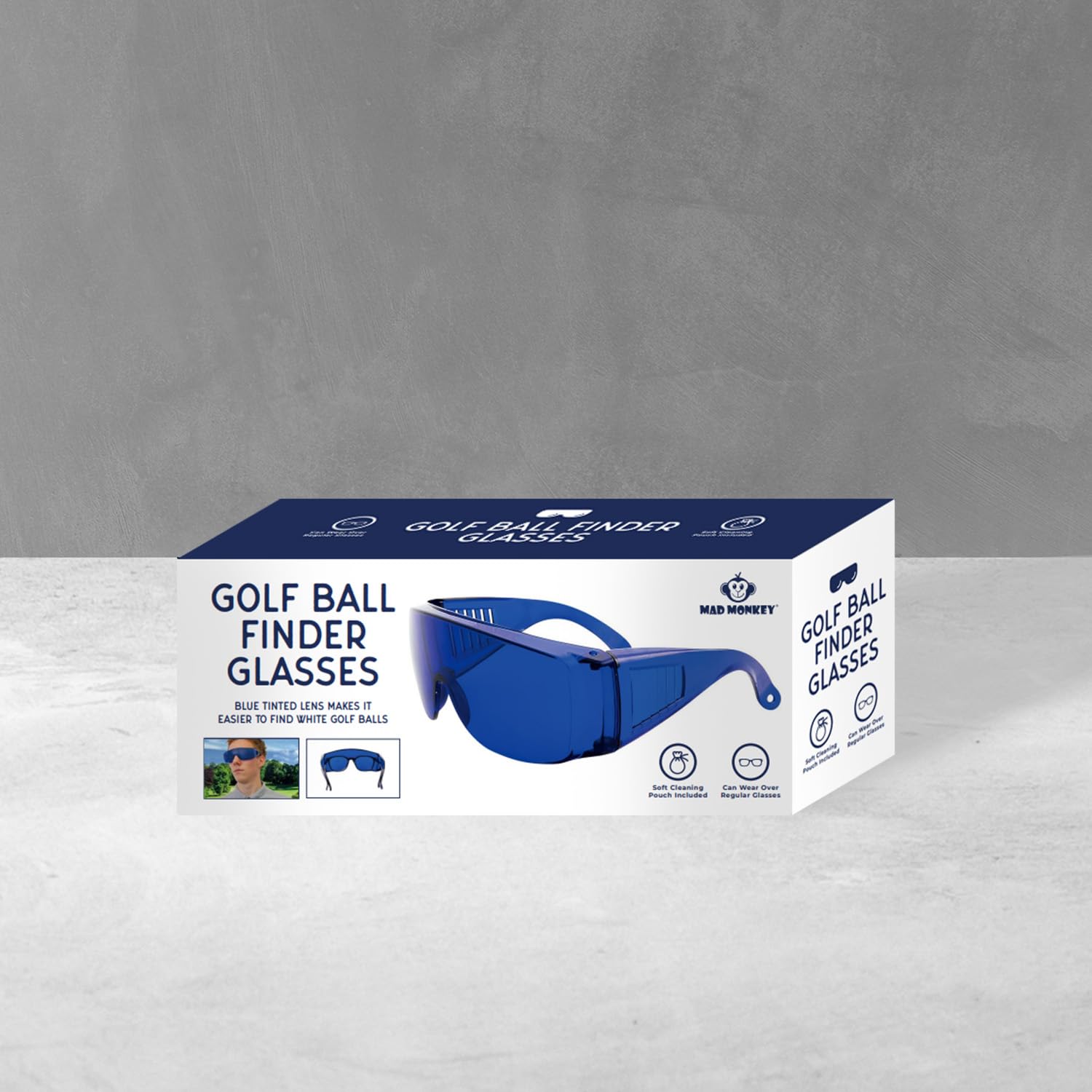 Mad Monkey Localizador de Bolas de Golf golfistas - Gafas localizador de Bolas de Golf