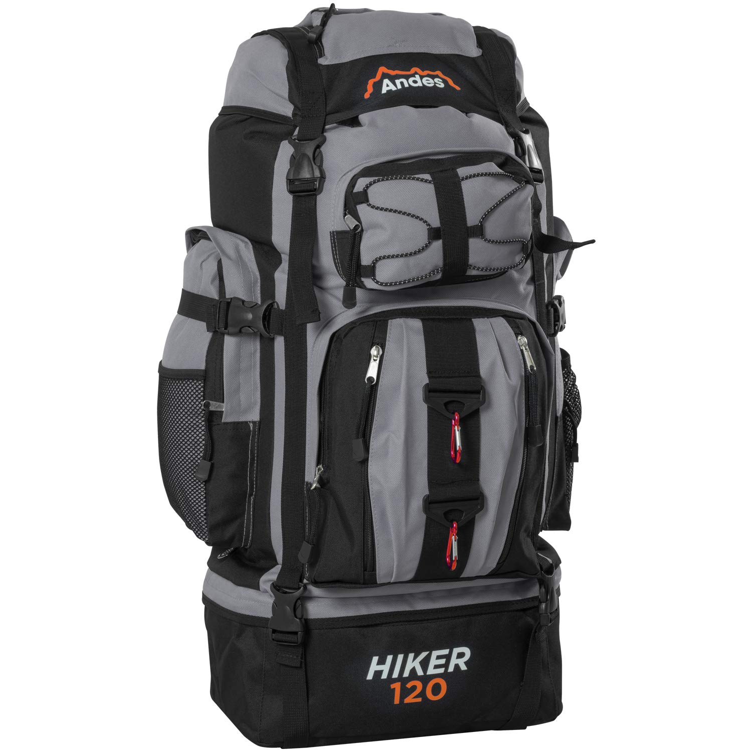 Andes Adtrek Grey 120L Hiker Backpack Extra Large Hiking/Camping Luggage Rucksack