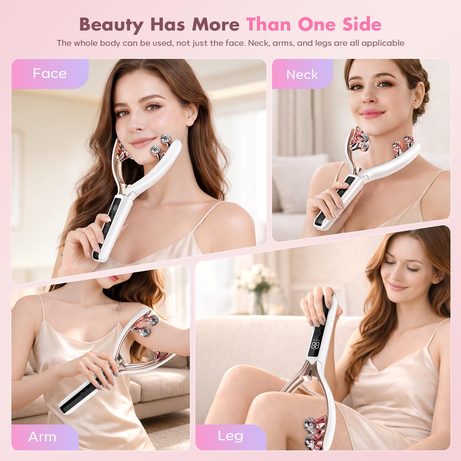 Wireless Facial Massager Tool with Ergonomic Contour Design