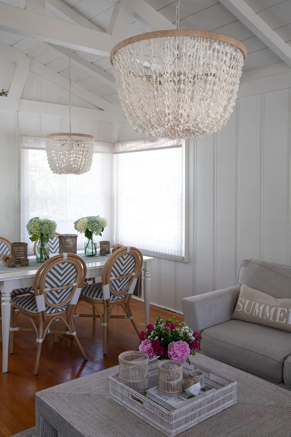 KOUBOO Inverted Pendant Lamp, Bubble Seashell, White