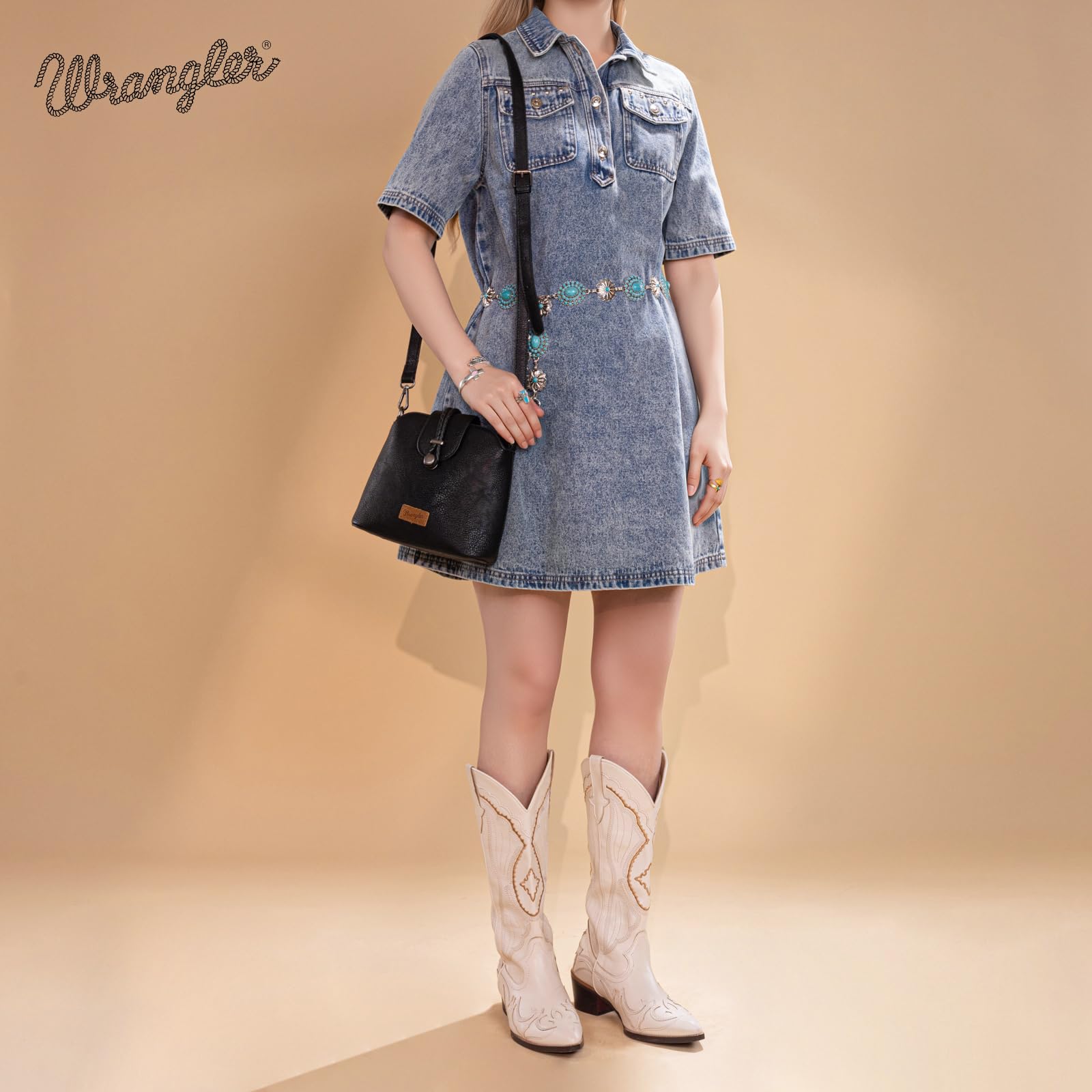 Wrangler Small Crossbody Bags for Women Shoulder Cute Purses and Handbags with Adjustable Strap