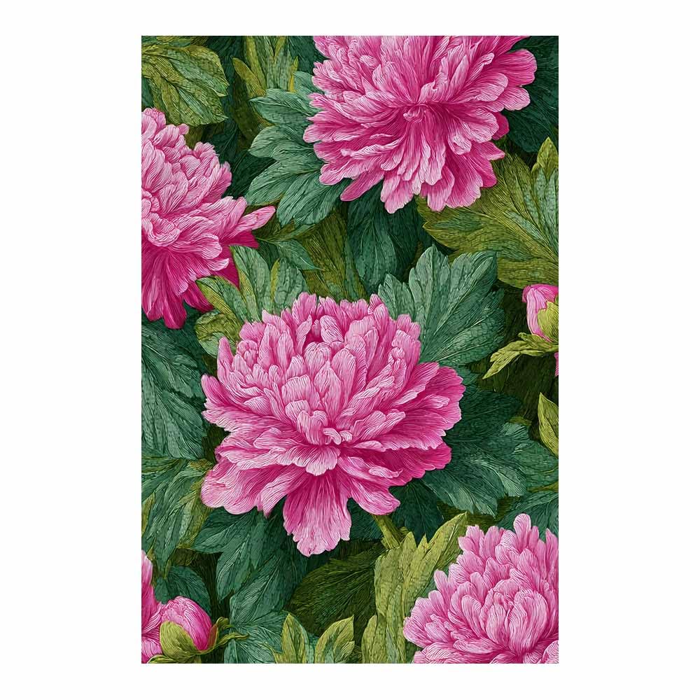 Hoqiu Multicolor Canvas Wall Art Pink Peony Line Art Artwork, Wall Decoration Living Room Bedroom Hallway Stairs Decoration.(Multicolor)-80X120cm Unframed