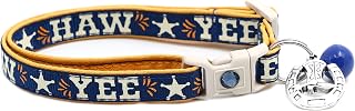 Western Cat Collar - Yee Haw- Safety - Breakaway - Charm and Bell - Pugs2Persians (Large(10lbs & Up), Navy)