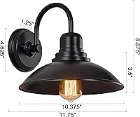 Vista 6 de GOLDHILL Luz de Granero Exterior Negra con Cuello de Ganso, Luces de Tocador de Estilo Granja con Base E26, Luces Exteriores Redondas para Casa