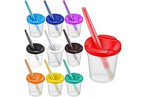 Kids No Spill Paint Cups and Brush Set