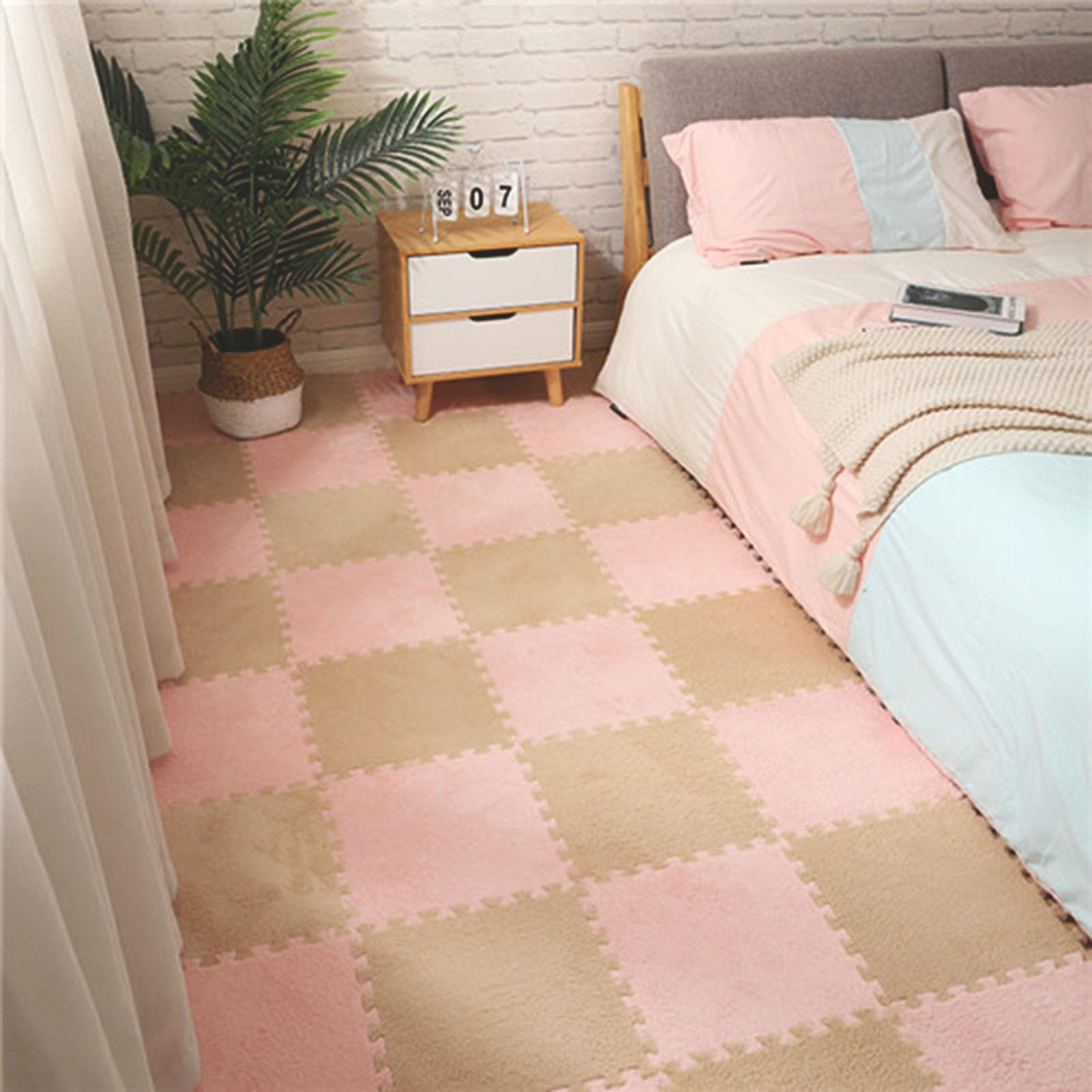Kwadratowa mata do puzzli, miękkie płytki do salonu, pluszowa piankowa mata do puzzli, dywaniki do puzzli, mata do zabawy na podłogę, dekoracja, 50 sztuk (dime