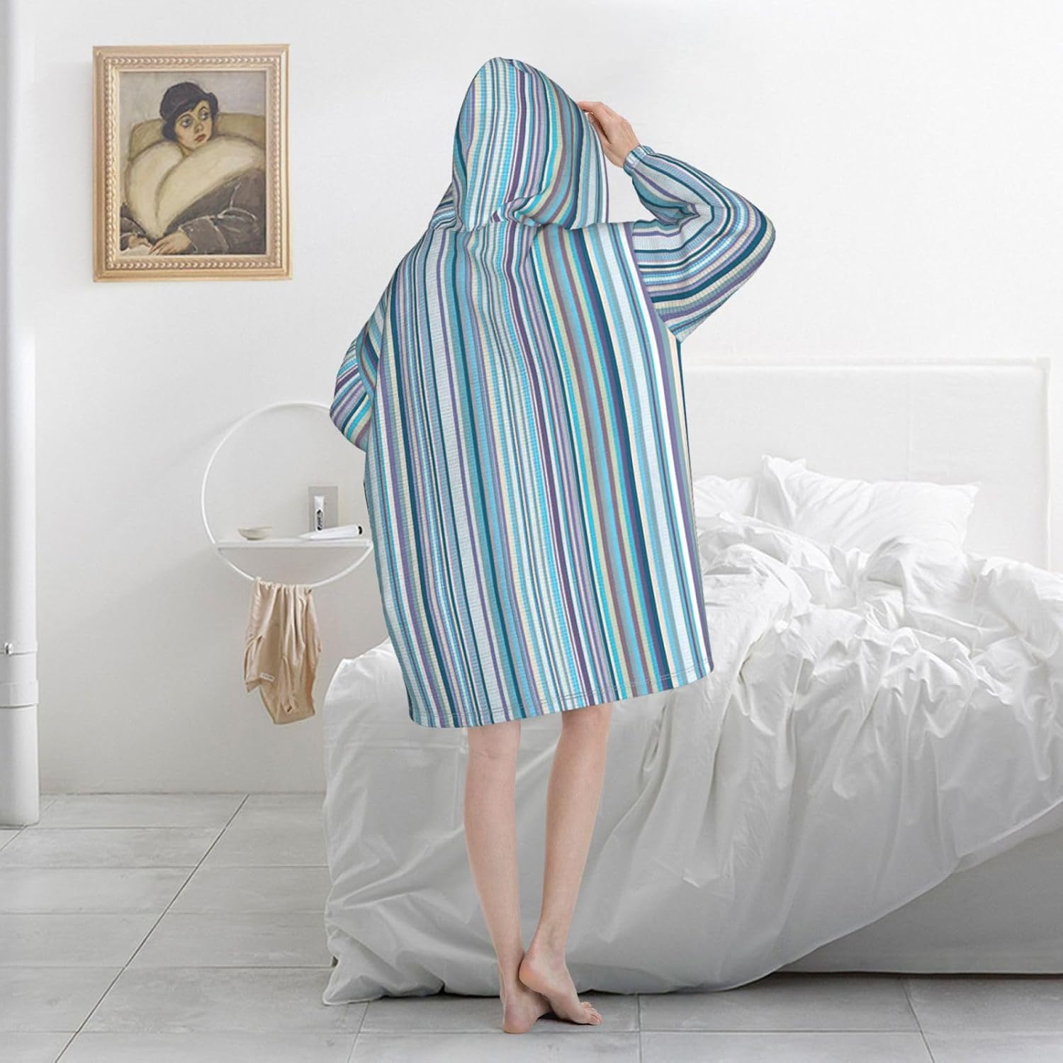 Vertical Stripesprint Oversized Hoodie Blanket, Super Soft Warm Comfortable Hoodie, Wearable Blanket Adult