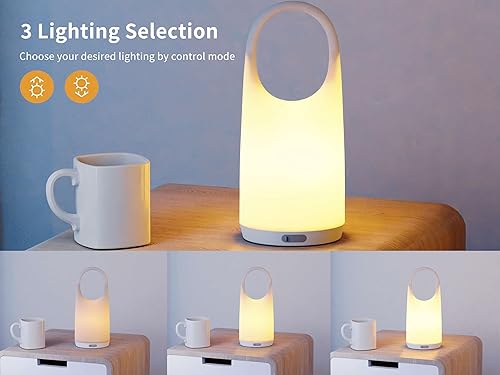 Miniatura 2 de Lámpara de mesa para exteriores, linterna 2 en 1, carga portátil, luces LED inalámbricas, lámpara inastillable de carcasa de silicona proporciona,