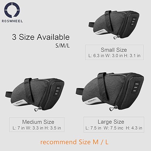 Miniatura 6 de Roswheel Essentials Series 131470 - Bolsa de sillín para bicicleta (resistente al agua)