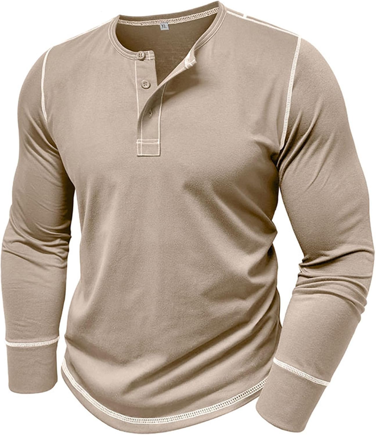 RTRDE Men's Casual Henley Shirts Long Sleeve Spring Summer Button Tee Top, M-2XL