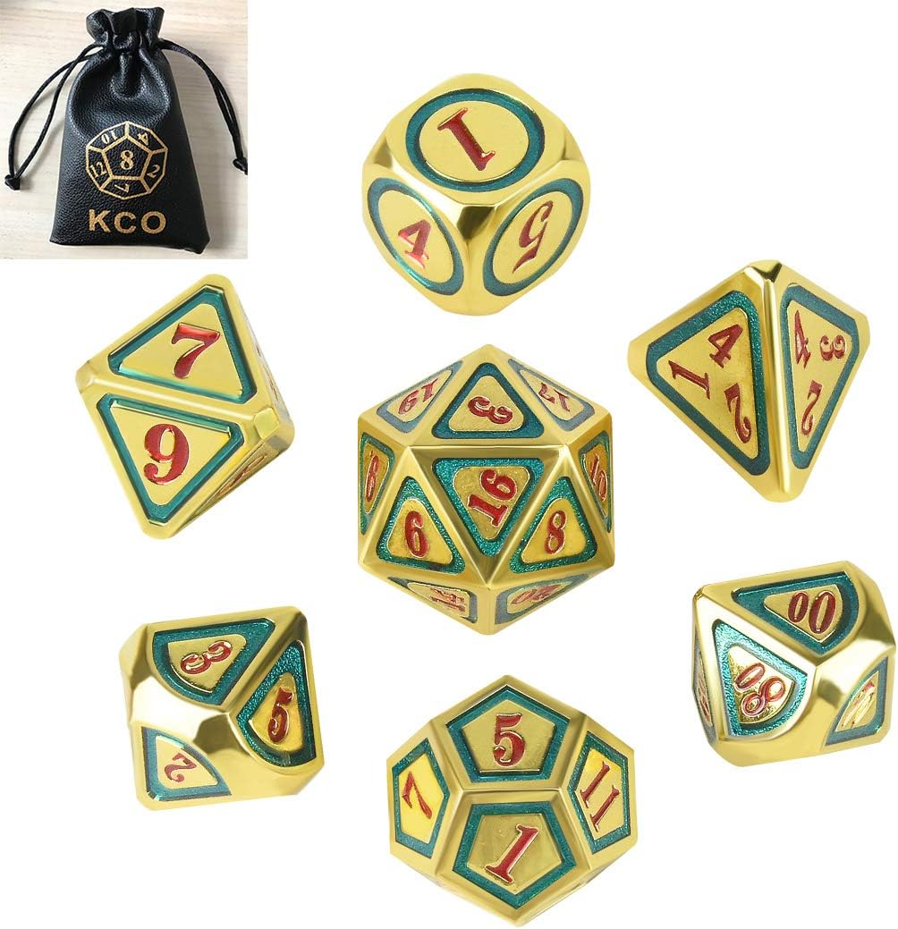 KCO DND Metal Dice Set Enamel dice 7 Die Polyhedral Dice