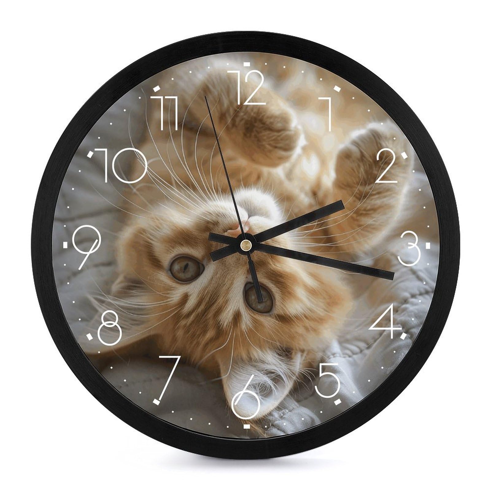 Horloge murale analogique de 25,4 cm ronde silencieuse pour chambre
