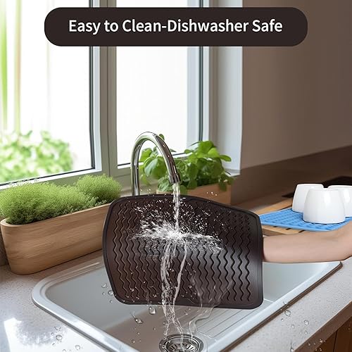 Miniatura 4 de Tapete de silicona para secar platos para encimera de cocina, tapete ecológico de secado rápido, fácil de limpiar, tapete de secado multiuso,