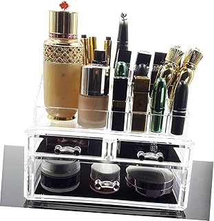 فوميز. صندوق تخزين من الاكريليك لتخزين المكياج، حاوية شفافة، حقيبة مستحضرات التجميل، منظم مستحضرات التجميل، صندوق تخزين المكياج، حاويات تخزين المكياج