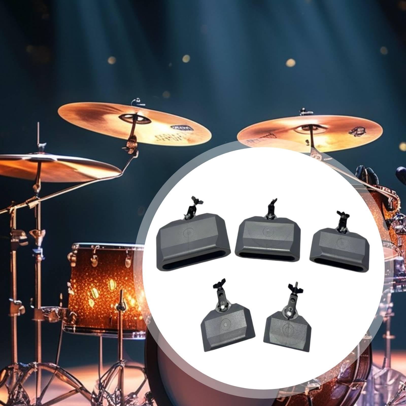 LRXFPIYF 5-teiliges Set aus praktischen Rhythmusblöcken für die musikalische Perkussion – Premium-Trommelinstrumente für lateinamerikanische Rhythmen, Grau