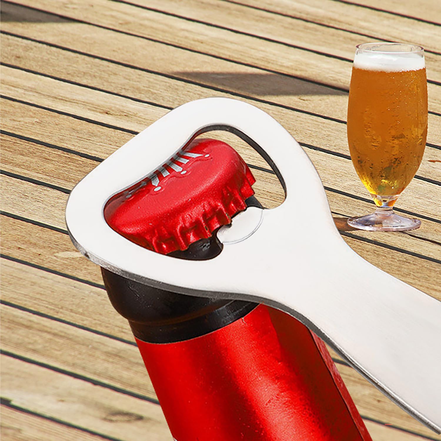 Apribottiglie, FainFun 2 Pezzo Portachiavi Stappa Bottiglie, Cavatappi Birra Portachiavi in Metallo per Birra Cola Soda, Regali Divertenti Apri Bottiglia per Uomo e Fan(S