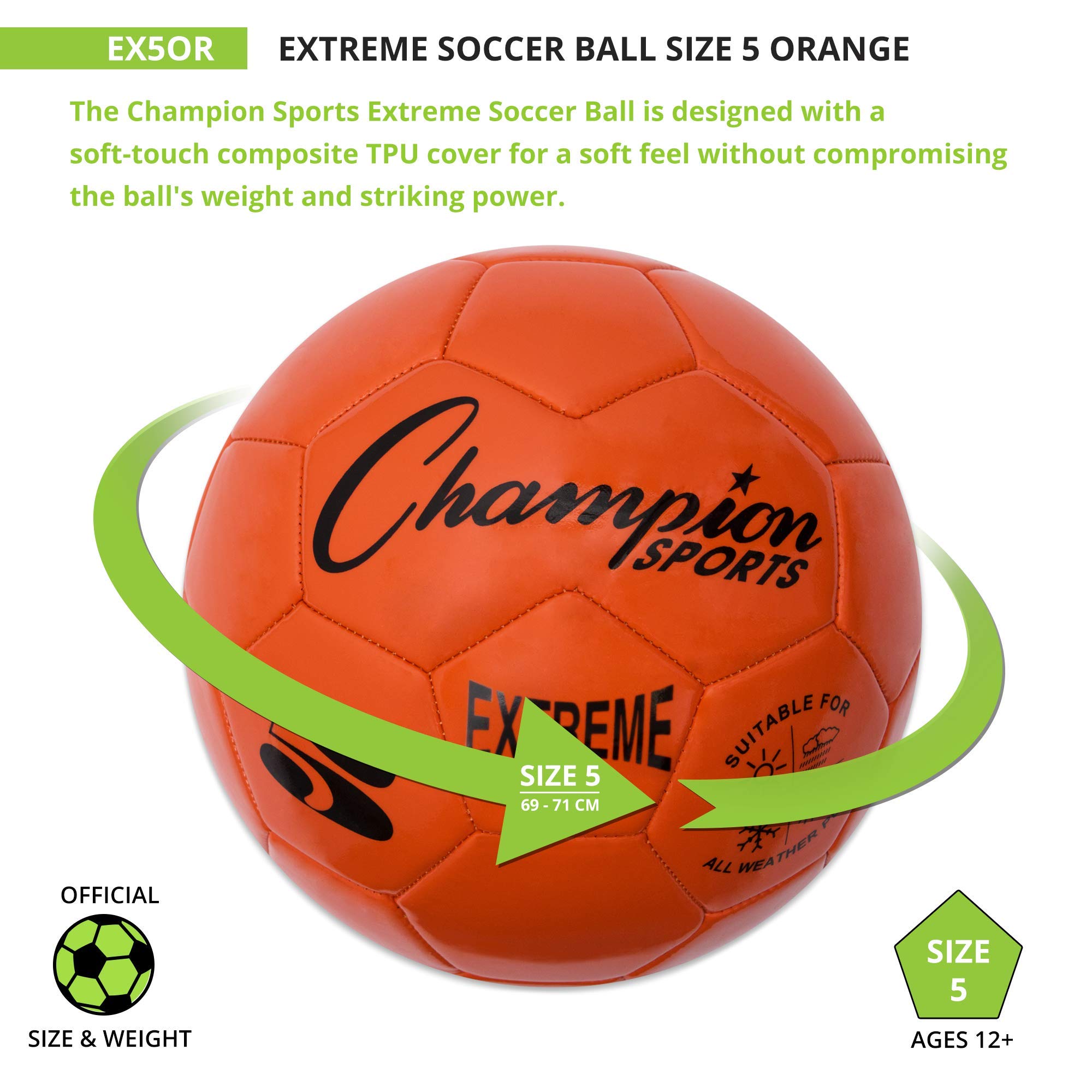 SOCCER BALL SIZE 5 COMPOSITE ORANGE