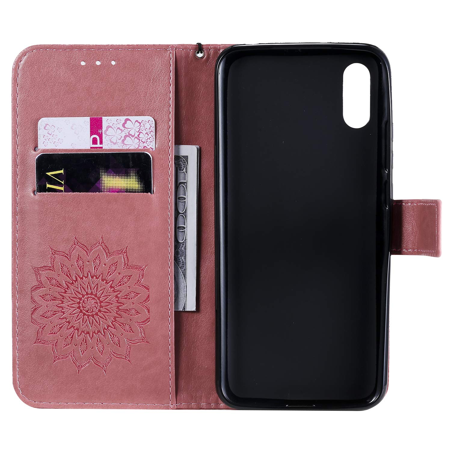 Case Collection Custodia a portafoglio in pelle di alta qualità per Xiaomi Redmi 9 (6,5 pollici), chiusura magnetica, protezione completa, design a libro, con slot per schede e cavalletto, per Xiaomi