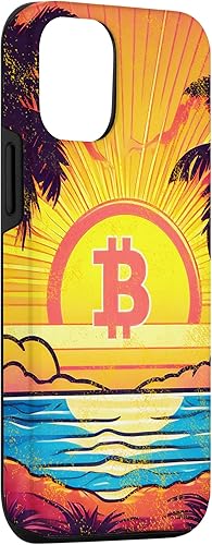 Miniatura 6 de iPhone 12 Pro Max Logotipo de Bitcoin, símbolo, amanecer, vacaciones, sol, playa, océano Caso