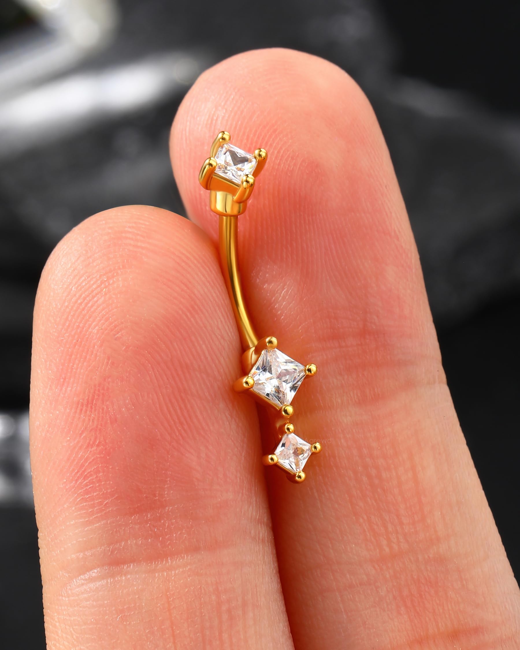 Minimalistyczny kolczyk do brwi Rook biżuteria złota srebrna 16G kolczyk do pępka ze stali nierdzewnej 6 mm/8 mm zakrzywiona sztanga