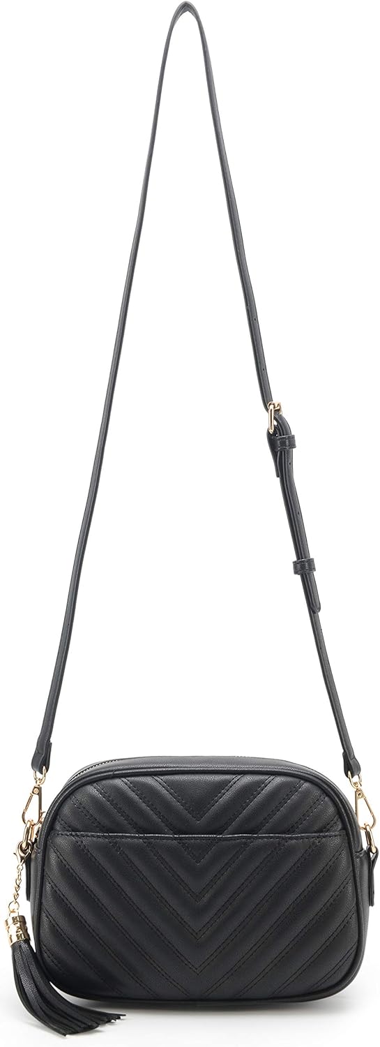 lola mae Quilted Crossbody Bag, Medium Lightweight Shoulder Purse Top Zipper Tassel Accent - Image 5