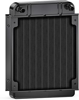 Clyxgs Water Cooling Radiator, 10 Pipe Aluminum Heat Exchanger Radiator for PC CPU Computer Water Cool System 120mm