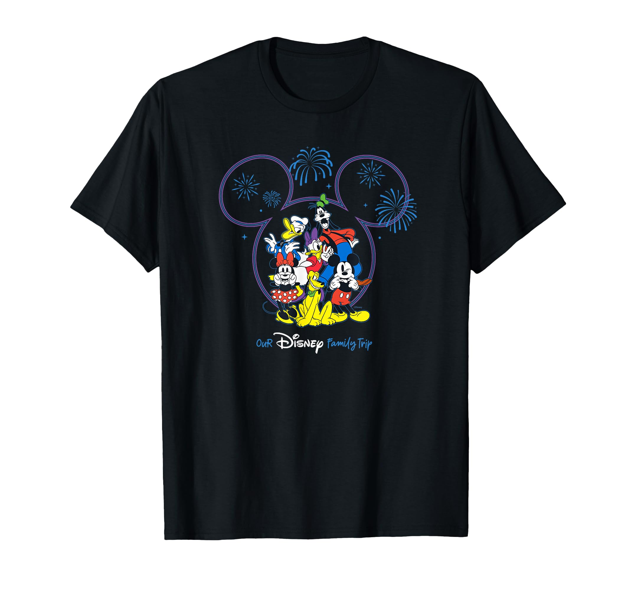 Mickey and Friends Fireworks Our Disney Family Trip T-Shirt