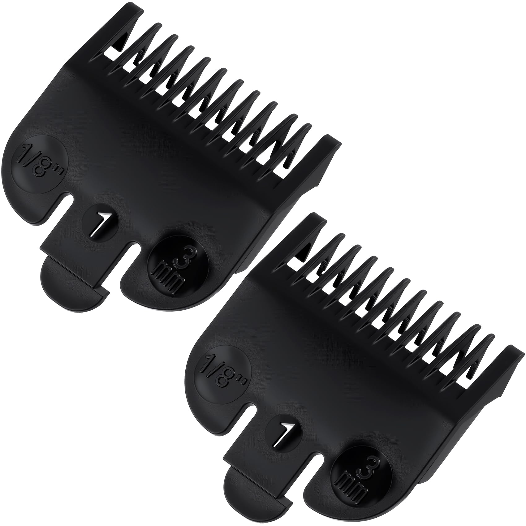 SmallCat 2 Pcs Black Guards for Clippers, #1 Trimmer Guards Replacement, Clipper Guards Set Compatible with Wahx (1/8'', 3mm)