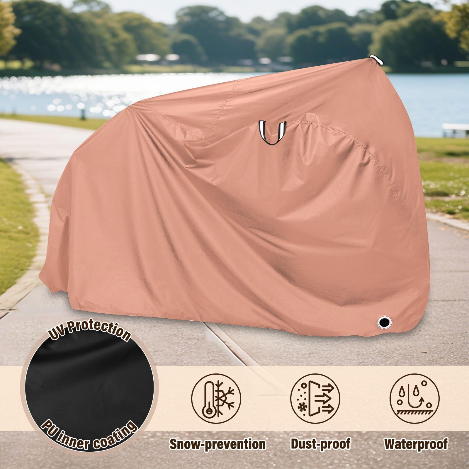 Housse de vélo électrique imperméable pour extérieur - Saumon foncé - Rose saumon