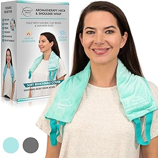 Brookethorne Naturals Microwave Heating Pad for Neck and Shoulders Moist Heating Pad with Removable Cover. Calming Heat Ne...