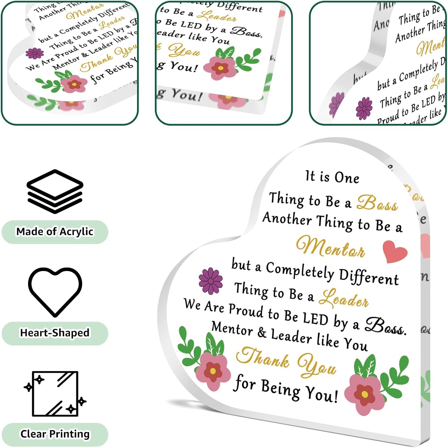 Boss Lady Gifts for Women Desk Sign Office Gifts for Boss Mentor Coworker Supervisor Bosses Day Appreciation Acrylic Sign for Desk Retirement Leaving Farewell Gift for Team Leader Acrylic Plaque - Image 4