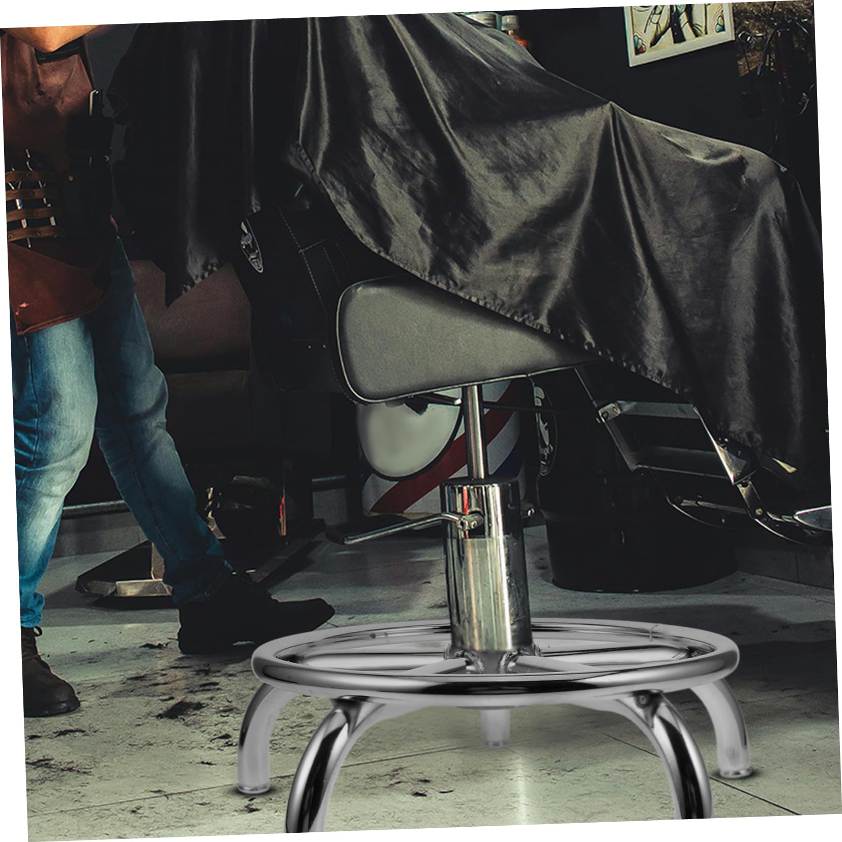 PRETYZOOM Drehfuß für Friseur und Salonstühle Silber, Edelstahl