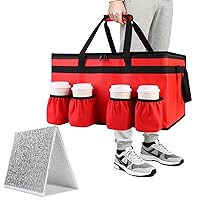Vista 15 de CIVJET - Bolsa de entrega de alimentos con aislamiento con 4 portavasos, bolsas de comestibles aisladas extra grandes para mantener los alimentos