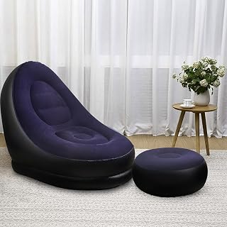 DOLPHY PVC Inflatable Recliner Sofa with Air Pump for Ultimate Relaxation - Purpple (Pack of 1) | Inflatable Lounge Chair ... Price In India