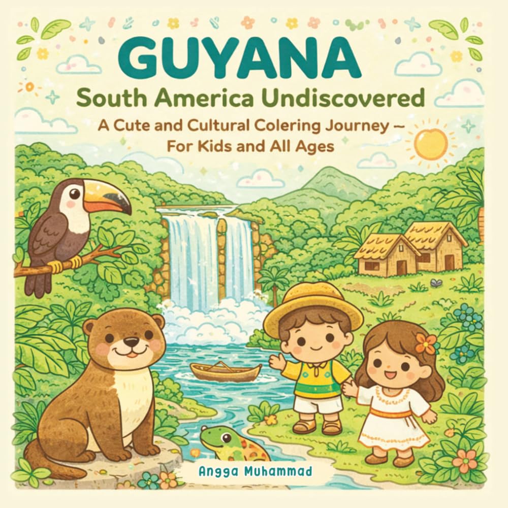 GUYANA — South America Undiscovered: Cozy and Wholesome Coloring Journey Inspired by Guyana’s Lush Jungles, Majestic Kaieteur Falls, Cultural ... Life — Designed for Children and Adults