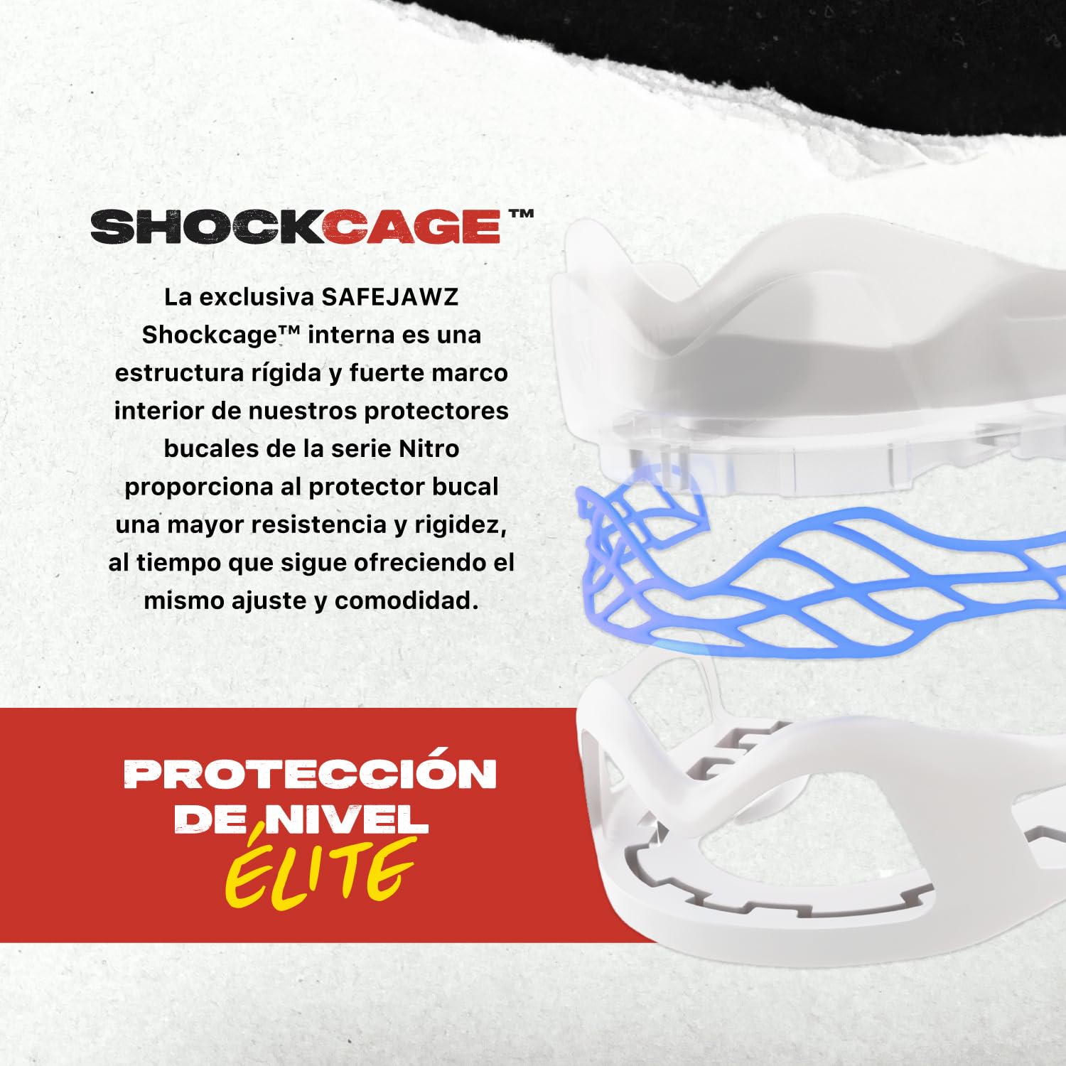 SAFEJAWZ Protector bucal para deportes de contacto adultos y niños Blanco