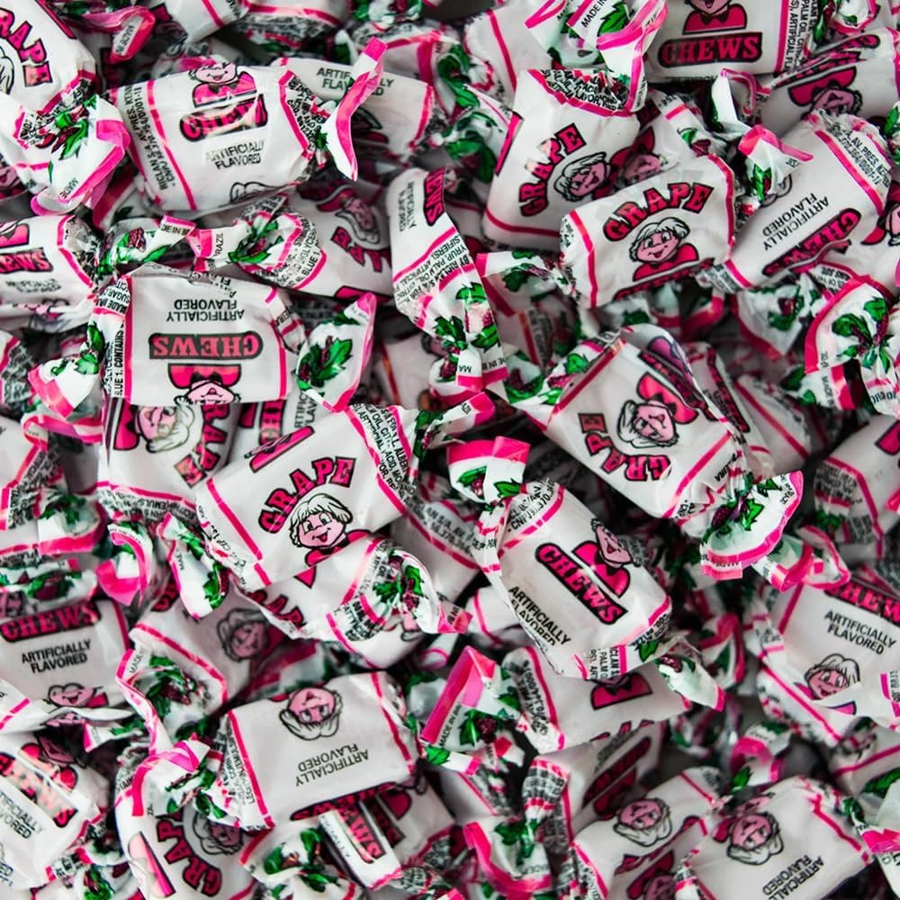 Grape Flavored Fruit Chews, 2 Pounds Bulk