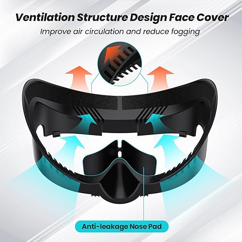 Miniatura 5 de Face Pad Compatible with Meta Quest 3, Facial Interface Foam Cushion Replacement, Anti-Leakage Light Nose Pad Face Cover Compatible with Oculus